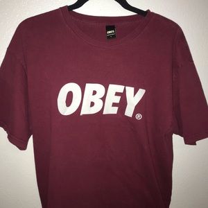 Obey maroon t-shirt